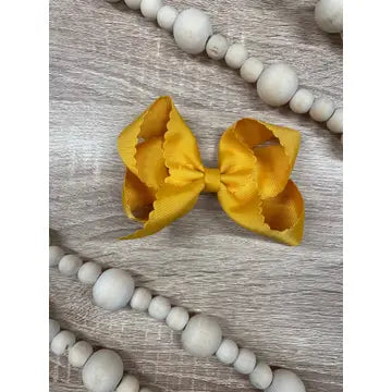 Mustard Scalloped Bow
