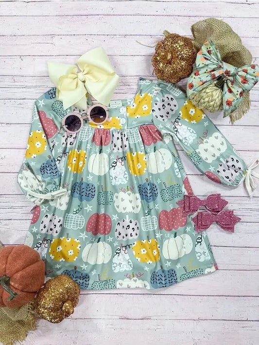 Patterned Pumpkins Twirl Dress