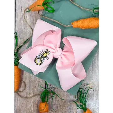 Peter Cottontail Embroidered Bow