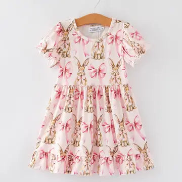 Easter Bunny Pink Bow Dress
