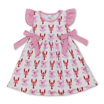 Pink Crawfish Flutter Dress