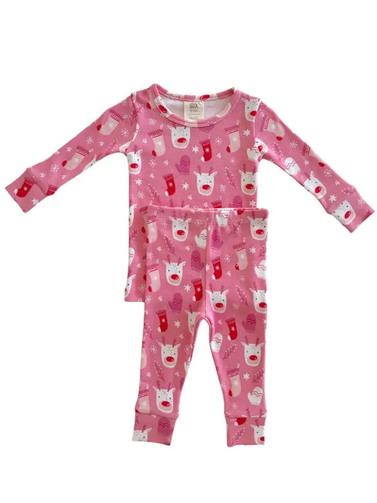 Pink Reindeer Pajamas