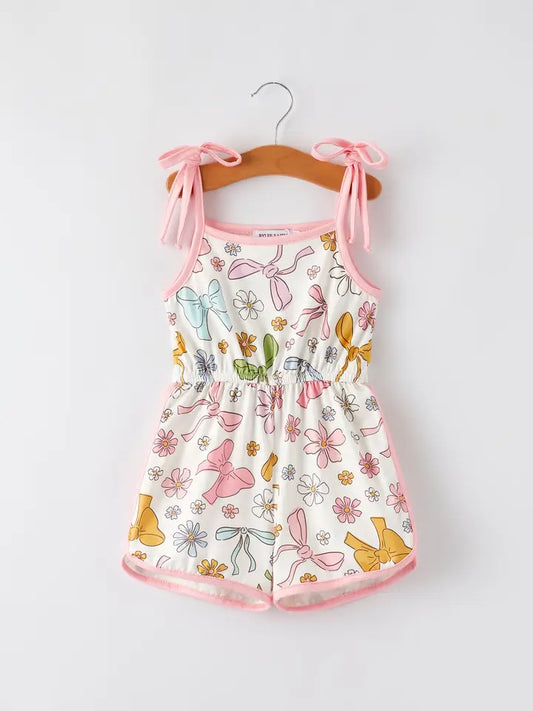 Pink Bow Suspender Jumpsuit