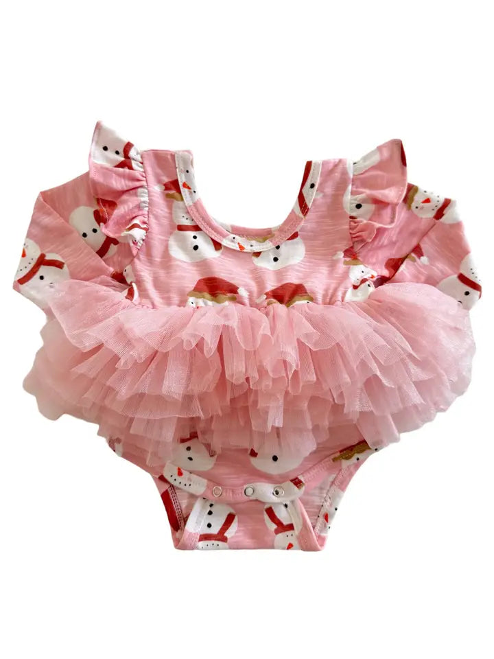 Pink Snowman Tutu Bubble