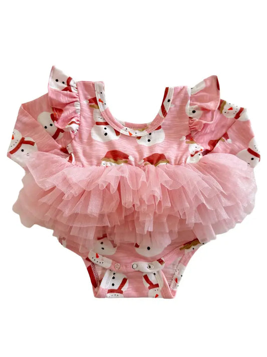 Pink Snowman Tutu Bubble