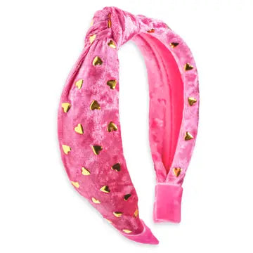 Pink Velvet Heard Knot Headband