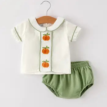 Pumpkin Applique Romper Set