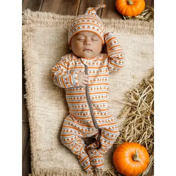 Pumpkin Stripe Footie