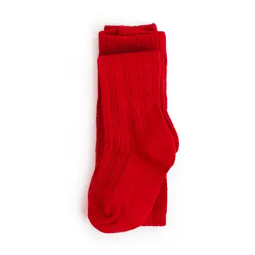Red Cable Knit Tights