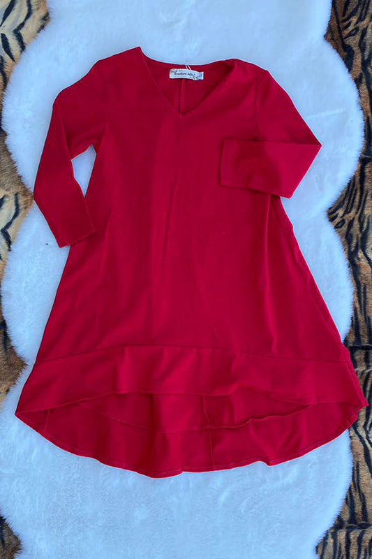 Red Long Sleeve Dress