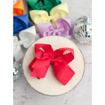 Red Scalloped Bow