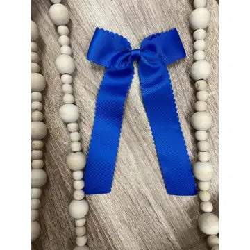 Royal Blue Scalloped Long Tail Bow