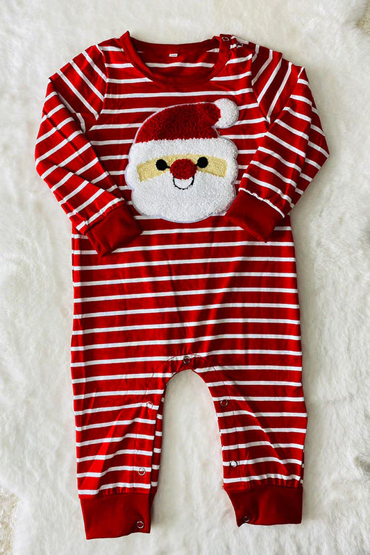 Santa patch long sleeve romper
