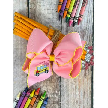 School Bus Hair Bow