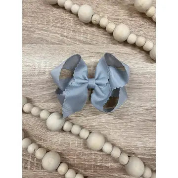 Silver Scalloped Bow