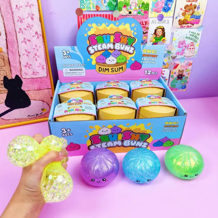 Glitter Bead Dumpling Squishy Toy