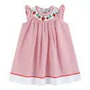 Red Strawberry Smocked Bishop Dress