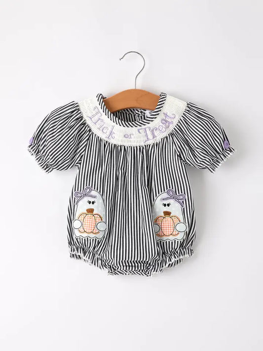 Striped "Trick or Treat" Smock