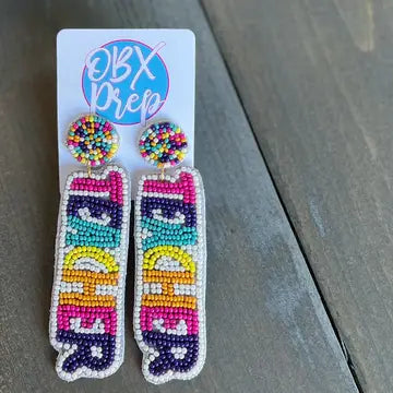 Teacher Bright Seed Beaded Earrings