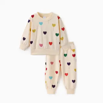 Baby Girl 2pcs Balloon Print  Set