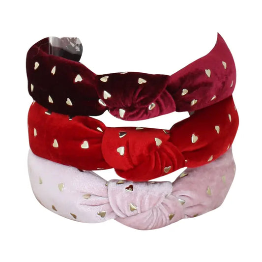 Velvet Heart Knot Headband
