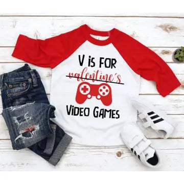 V Is For Video Games Valentines Shirt
