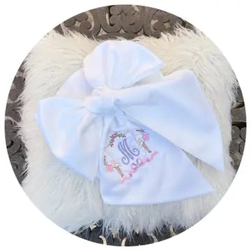 White Wide Satin Baby Sash