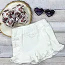 White Ruffled Shorts