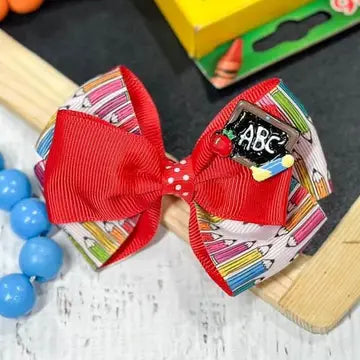 ABC's and Pencils Bow