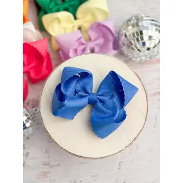 Royal Blue Scalloped Bow