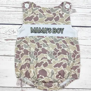 Camouflage Mama's Boy Romper