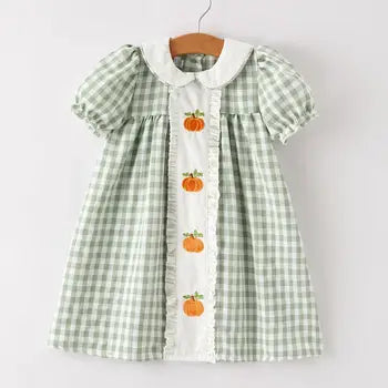 Green Plaid Pumpkin Dress